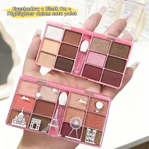 Eyeshadow Palette Kosmetik Mata 12 Warna Pigmanted Halus Tahan Lama LA289