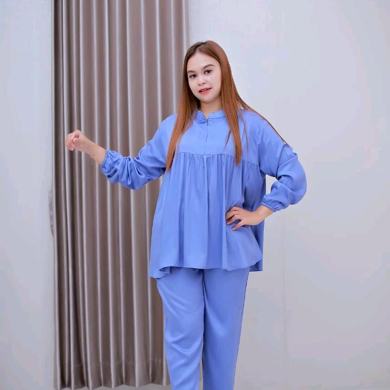 Pajamas Wanita Premium Pajamas Wanita Jumbo Pajamas Wanita Pajamas Premium Pajamas jumbo ld 130 Pajamas Wanita Lengan Pendek Pajamas Wanita Lengan Panjang Pajamas Rayon Premium Pajamas Couple Suami Istri Pajamas Korean style sleeper wanita pajamas Motif d 4