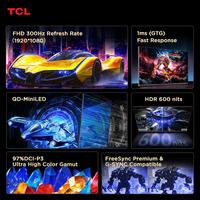 Gambar TCL 25 Inch Gaming Monitor - QD-Mini LED - 300Hz Refresh Rate - 97% DCI-P3 - 1ms (GTG) Response Time - Precise Dimming - Flexible Stand - Monitor Vertical Horizontal - Monitor IPS - Monitor Komputer  (Model: 25G64) dari TCL Indonesia Official Kota Tangerang 4 Tokopedia