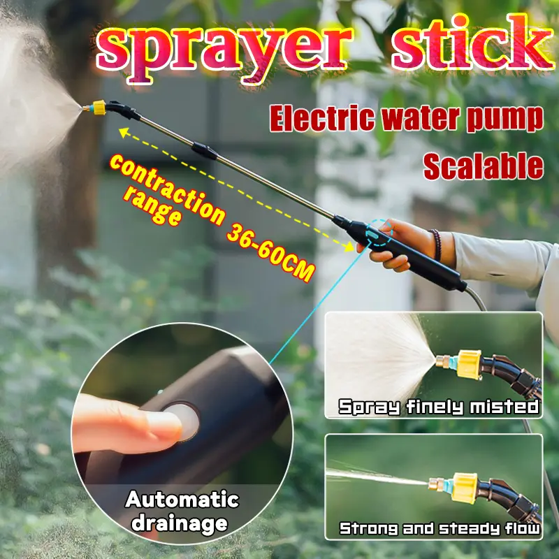 【Fast delivery】 Electric Spray watering electric sprayer Charging Spraying Portable Spray Gun 5V High-power Charging Send two types of nozzlesEasy watering of flowers, plants, and shrubs