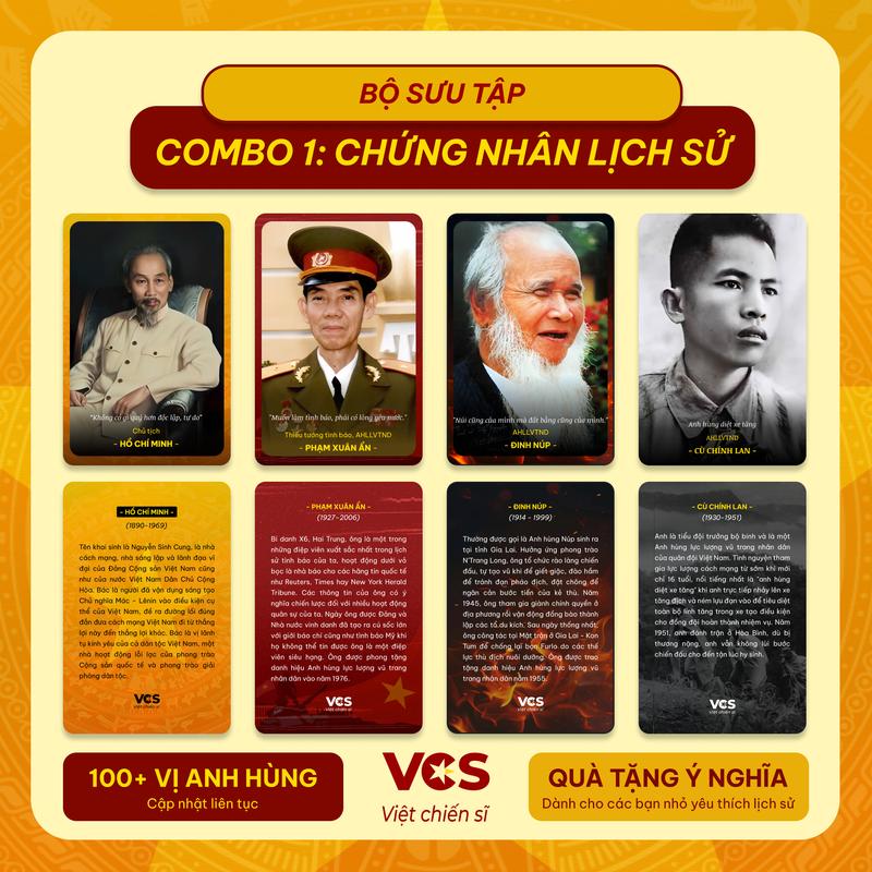 50-100 Card bo góc lịch sử - Combo 1. Thẻ lịch sử chất liệu C300 cán bóng 2 mặt quà tặng giáo dục sưu tầm ý nghĩa yêu nước