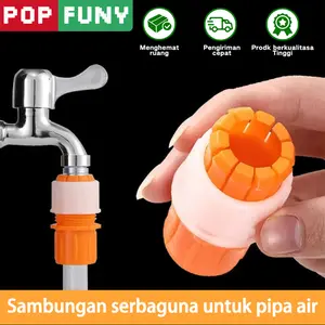 【POP FUNY】Sambungan Selang Air Serbaguna - Koneksi Cepat untuk Selang Lunak & Keras - Cocok untuk Keran Air / Cuci Mobil / Penyiraman Taman Semprotan