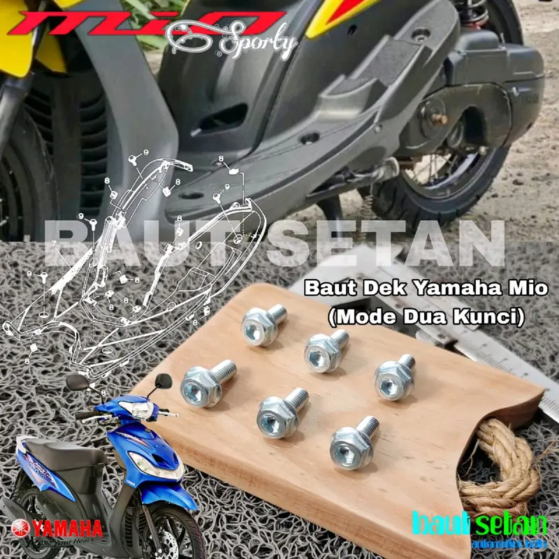 Baut dua kunci Dek/Pijakan kaki Mio Smile/Sporty 0