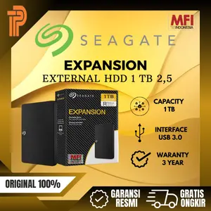 Seagate Expansion 1TB HDD 2.5"  USB3.0 Hard Disk Eksternal Cepat & Efisien Garansi 3 Tahun MFI