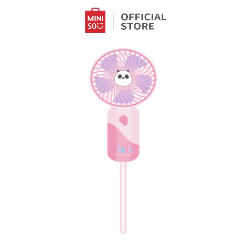 Miniso x We Bare Bears Kipas Tangan Festival Musik Tepi Pantai Kipas Kecil Genggam Kipas Kecil Yang Lucu Ringan dan Mudah Dibawa 2