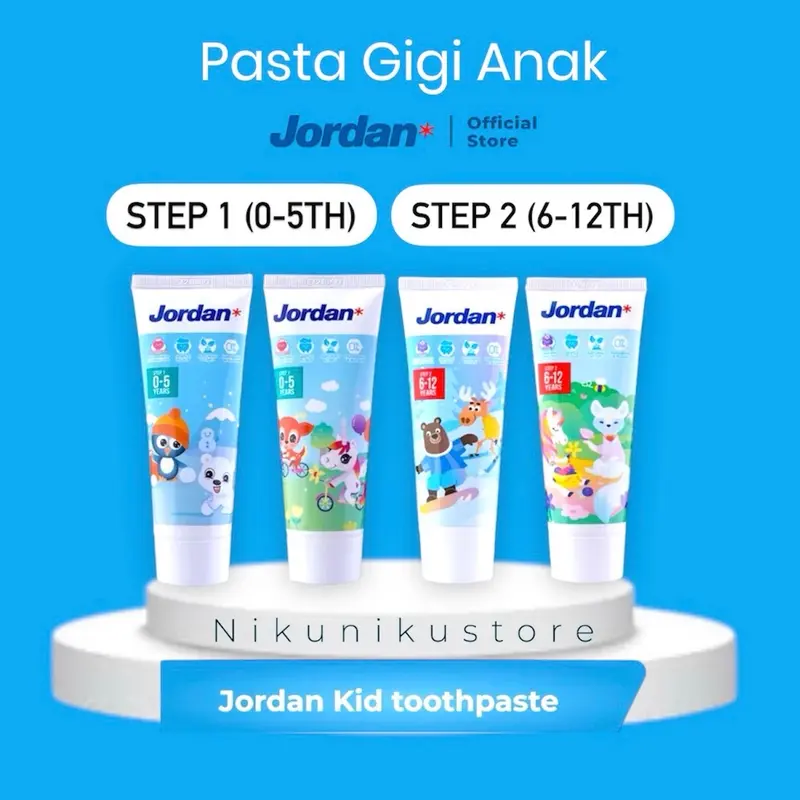 Pasta gigi JORDAN Step 1 0-5th & Step 2 6-12th ORIGINAL Sikat Gigi gc tooth mousse  original Kids Brush Perawatan 0