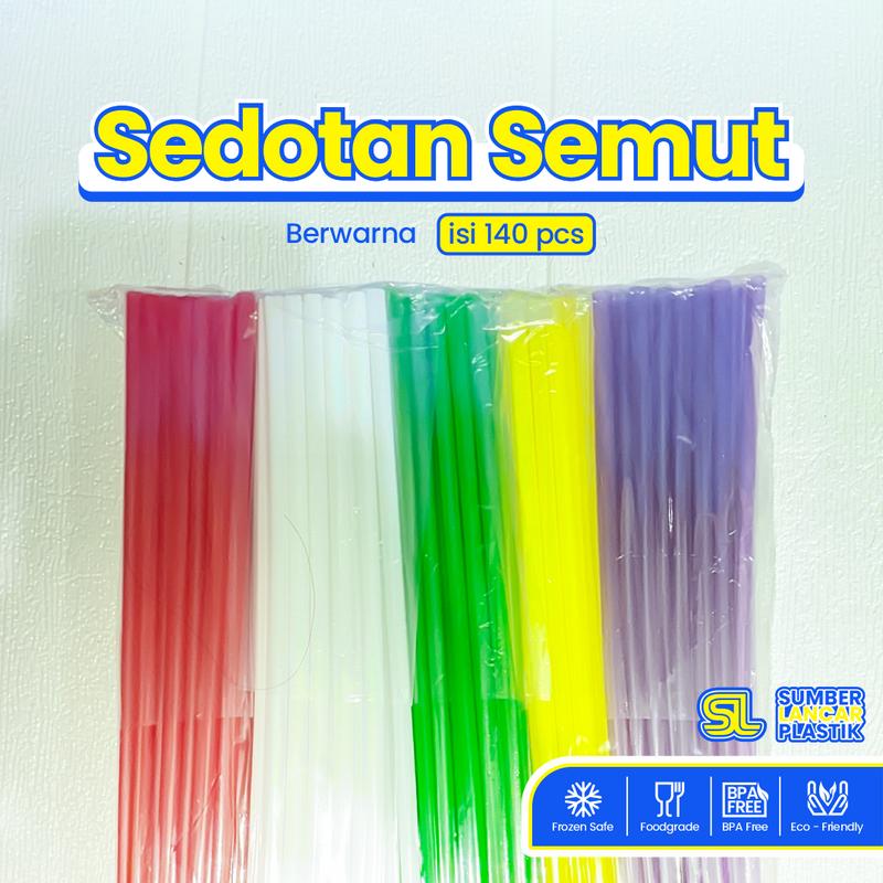 Sedotan Plastik Murah Warna Warni [ISI 140PCS] Sedotan Minuman | Sedotan Semut | Sedotan Es 2