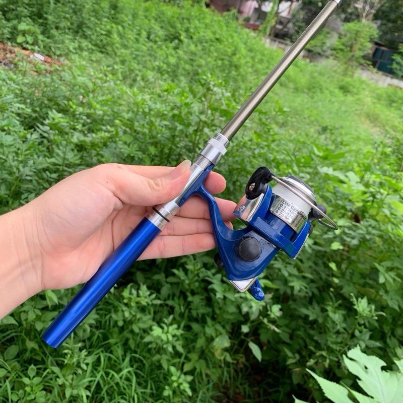 Cần câu bút mini máy đứng dài 1m dễ dàng nhét cốp mang đi tiện lợi màu ngẫu nhiên