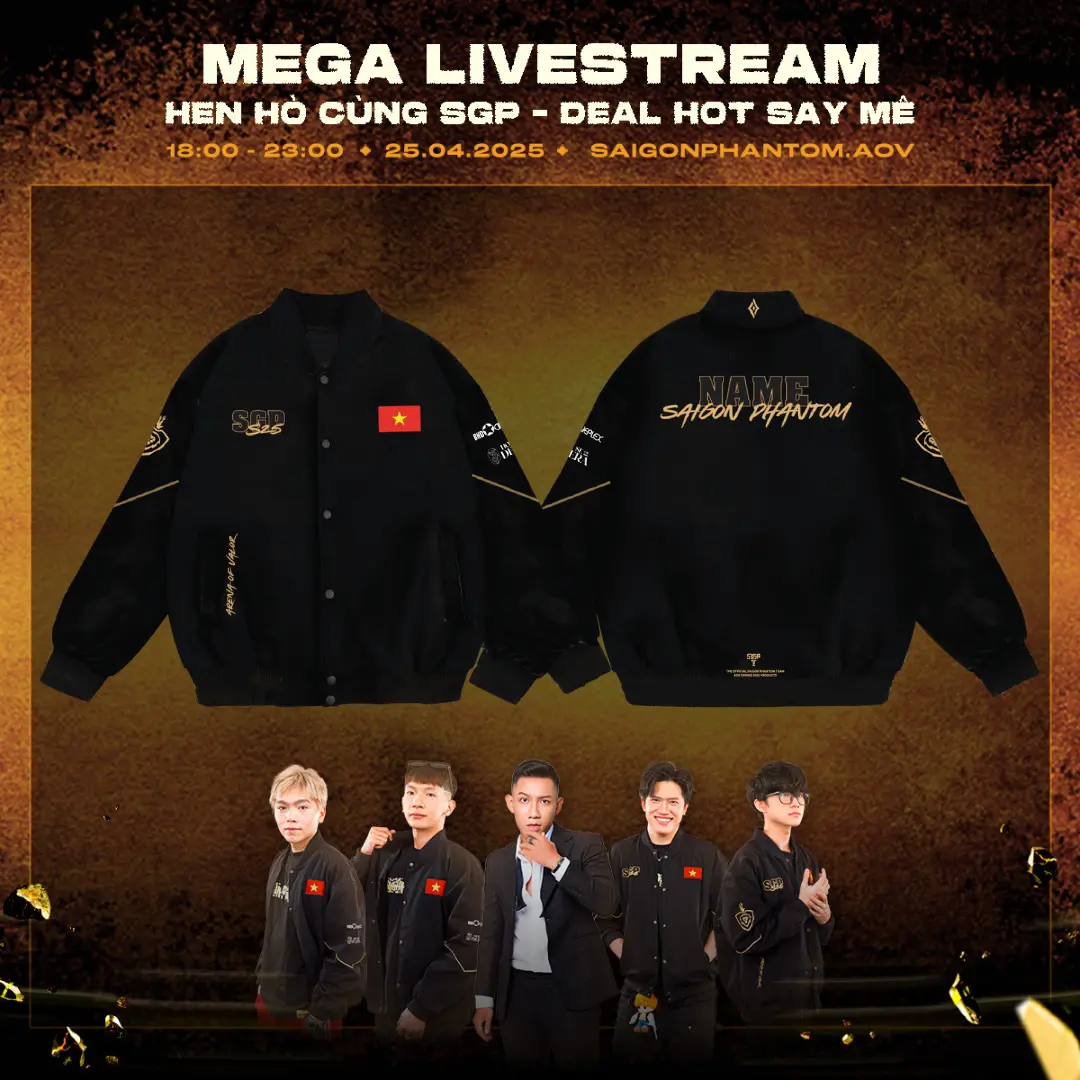 [Tặng 1 card bo góc]  Áo Khoác Bomber Thi Đấu Saigon Phantom Thời Trang - UNISEX