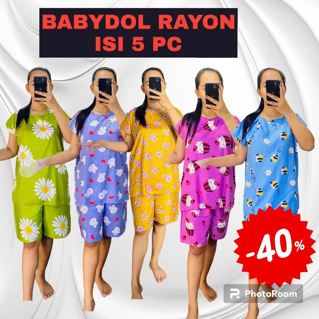 BABYDOL RAYON KRILL PENDEK ( ISI 5 PCS ) RAYON ADEM NYAMAN DIPAKAI Santai Baju Setelan Celana