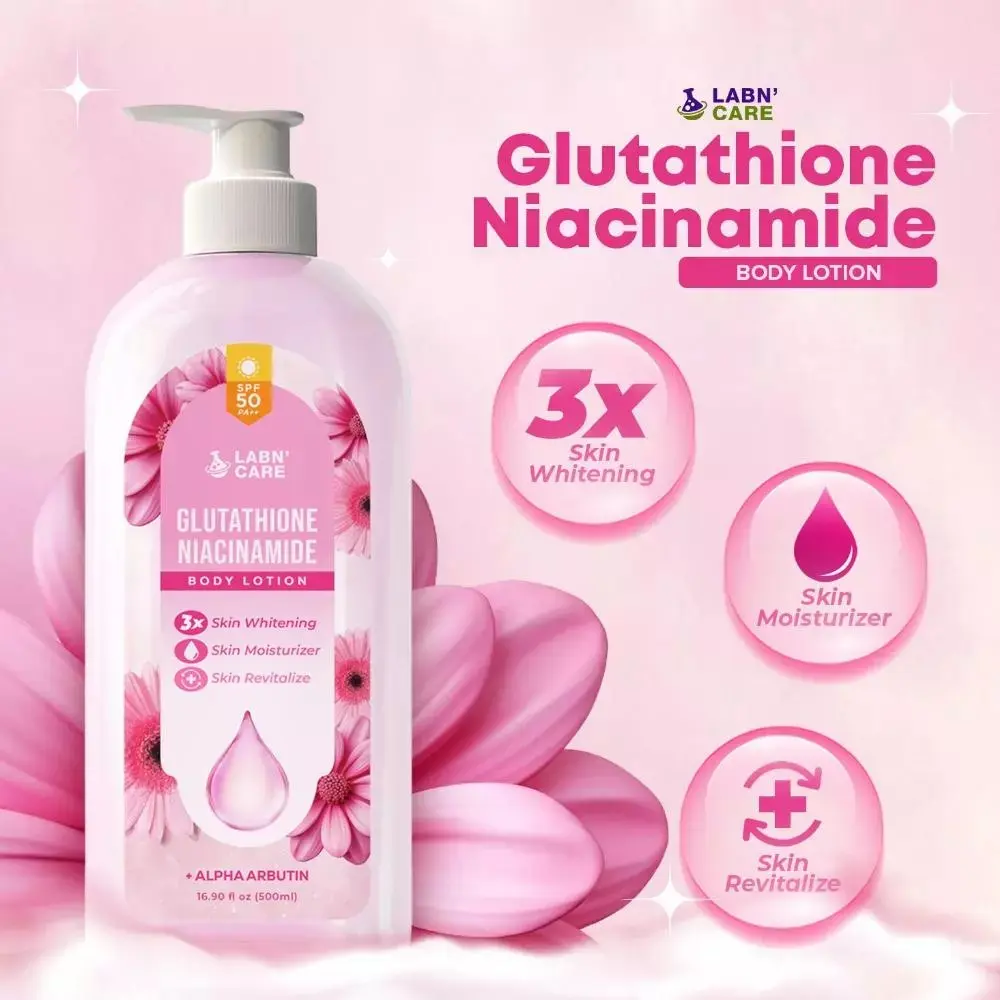 Labn' Care Glutathione Niacinamide Body Whitening Lotion 500ML With SPF 50  PA++, 3X Skin Whitening,