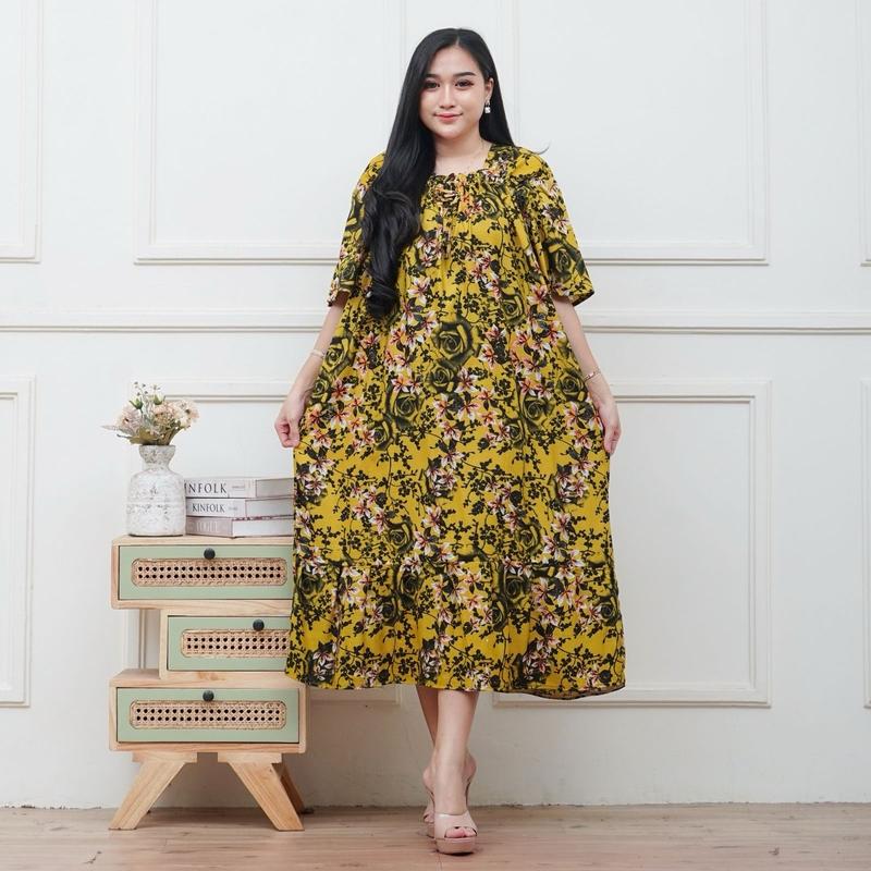 Daster Wanita Fuji Aliyaa Jumbo Motif Bunga Daster Fuji Karet Nyaman remaja 7
