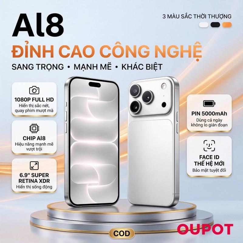 Thiết bị thông minh OUPOT l8 thế hệ 5G, phiên bản đặc biệt, màn hình kích thước lớn 7,2 inch, dung lượng bộ nhớ trong 1024GB