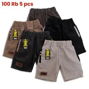 100 Ribu 5 celana chinos pendek anak laki laki usia 1-12 tahun kain drill premium