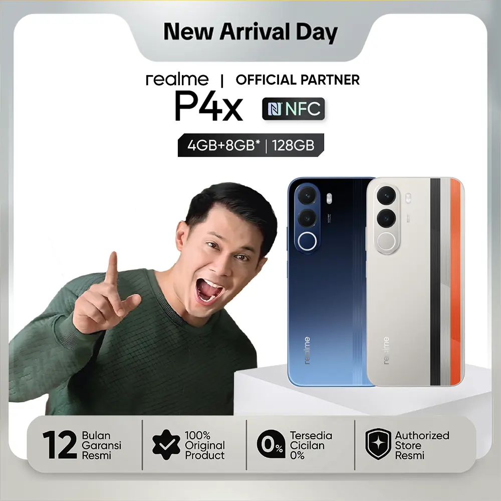[Afdhalyusman Exclusive] realme P4x 4GB+8GB*|128GB (8000mAh Baterai Besar dan Awet | Layar 120Hz Performa Lancar | AI Gaming Partner | Performa Lancar 48 Bulan)