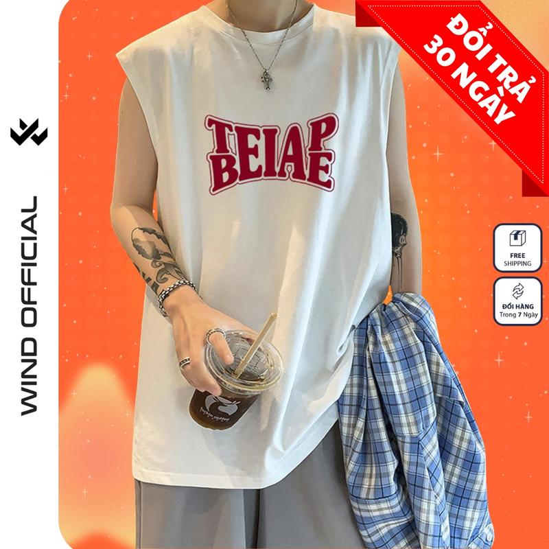 Áo thun ba lỗ WIND unisex form rộng sát nách TB thời trang nam nữ oversize ulzzang unisex Cổ Tròn Vest