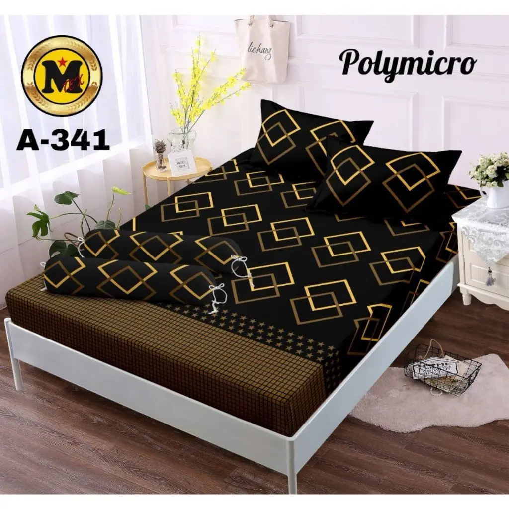 Sprei Homemade Viral Aesthetic Semua Ukuran 200x200 180x200 160x200 120x200 90x200 Kain Katun Sudut Karet 1 Set Sarung Bantal & Guling Motif Zigzag Black Terbaru Termurah Kekinian