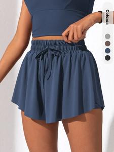 Shorts deportivos de verano para mujer con bolsillos, diseño ajustado para gimnasio, yoga, correr y tenis; falda tipo short funcional; ropa casual linda y práctica; shorts casuales; estilo athleisure.