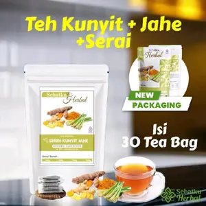 Teh Serai Kunyit dan Jahe : Lemongrass Tumeric Ginger Tea isi 20 tea bag Minuman Herbal Instan
