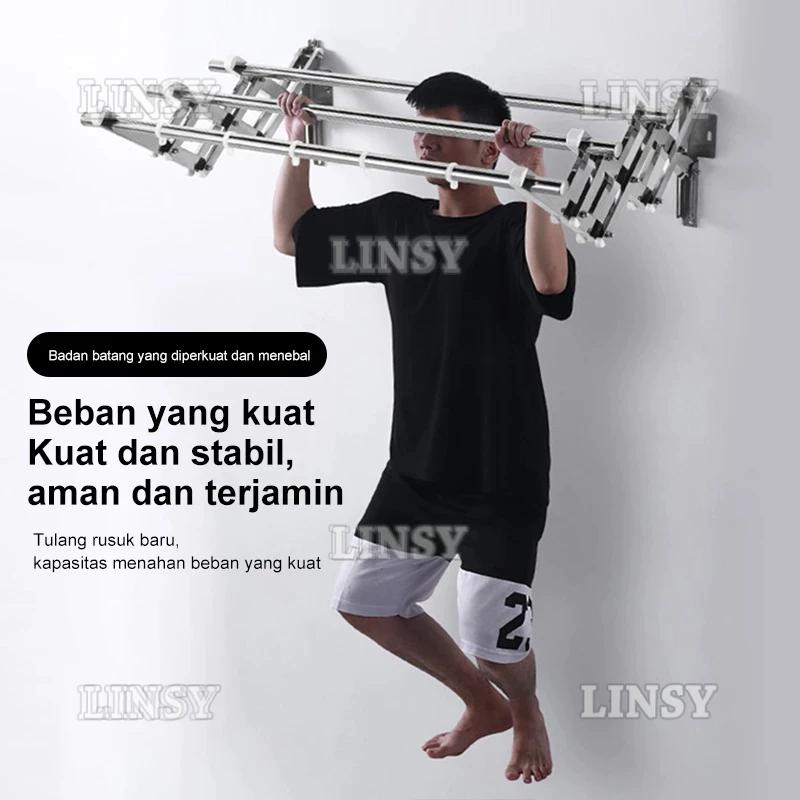 Ramadan Berkah  Jemuran Baju Tempel Dinding Jemuran Pakaian Lipat Stainless Stee Jemuran Tempel Dinding Multilayer Jemuran Pakaian Minimalis Jemuran Lipat Dinding 200CM Jemuran Dinding 304 Dari Stainless Steel Jemuran Pakaian Dinding rak