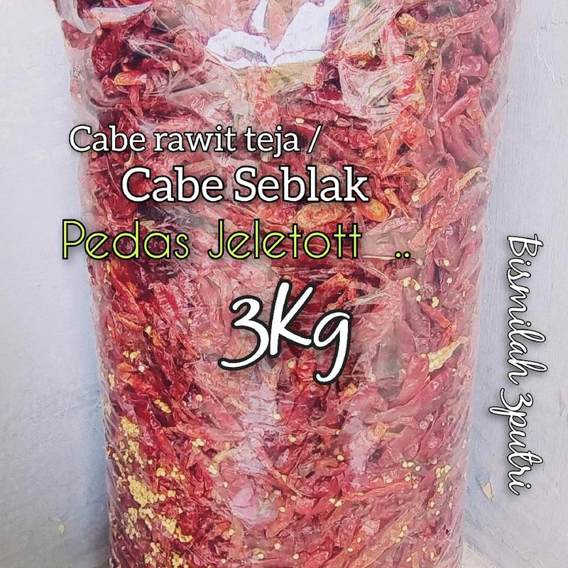 (3KG) CABE RAWIT TEJA KERING MURAH Alami Pedas Spices  Cabai 9