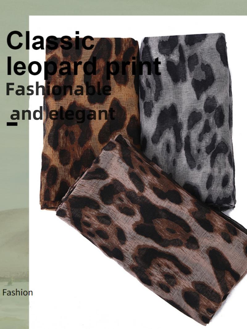 Product Introduction of High quality women's scarves for outdoor travel,Large scarf, 180cm x 80cm, made of Bali Yarn fabric, classic star leopard print, suitable as a hair scarf for women 0
