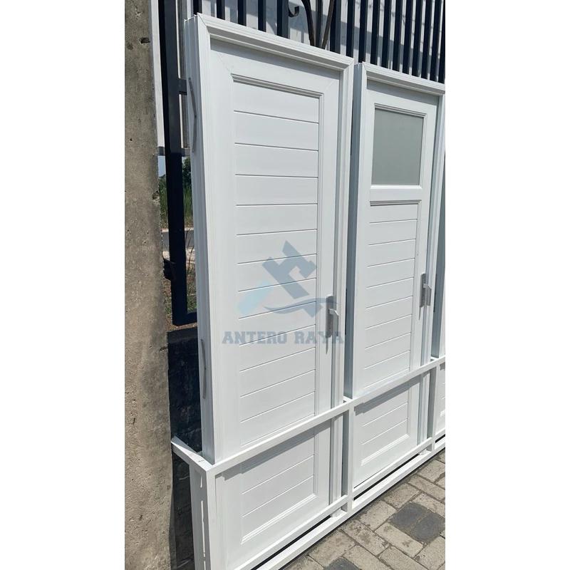 Pintu Kamar Mandi Metro UPVC Full Panel Set Handle Minimalis Premium Merah 4