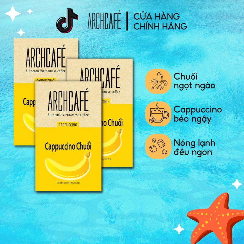 Combo 3 Cappuccino Chuối Archcafe - Cà phê hoà tan (36 gói x 20g) - Coffee, Cafe 0
