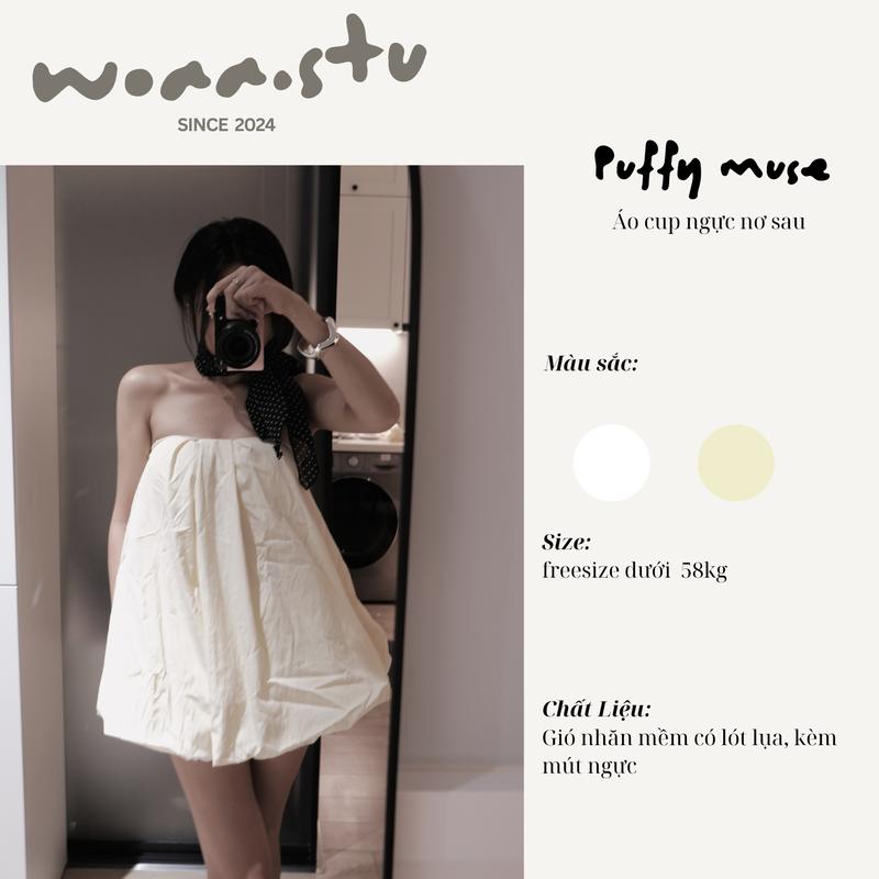   COLLECTION MÙA HÈ  ÁO CUP QUÂY NƠ CÓ MÚT NGỰC • PUFFY MUSE• WOAA.STU 
