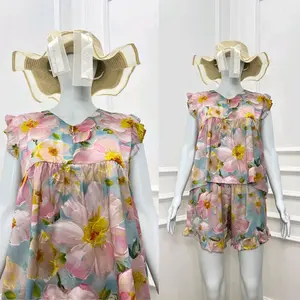 SETELAN TANK TOP TERBARU YUKENSI JUMBO RAYON ADEM TERBARU TULIP RUFFLE Dress Santai Busui Wanita Dewasa Remaja Daster Baju Celana Tidur Tebal Nyaman Bahan Rayon Adem Menyerap Keringat Viral Murah Pemikat Linggerie Piyama Baju Tidur Premium mini Kat seksi