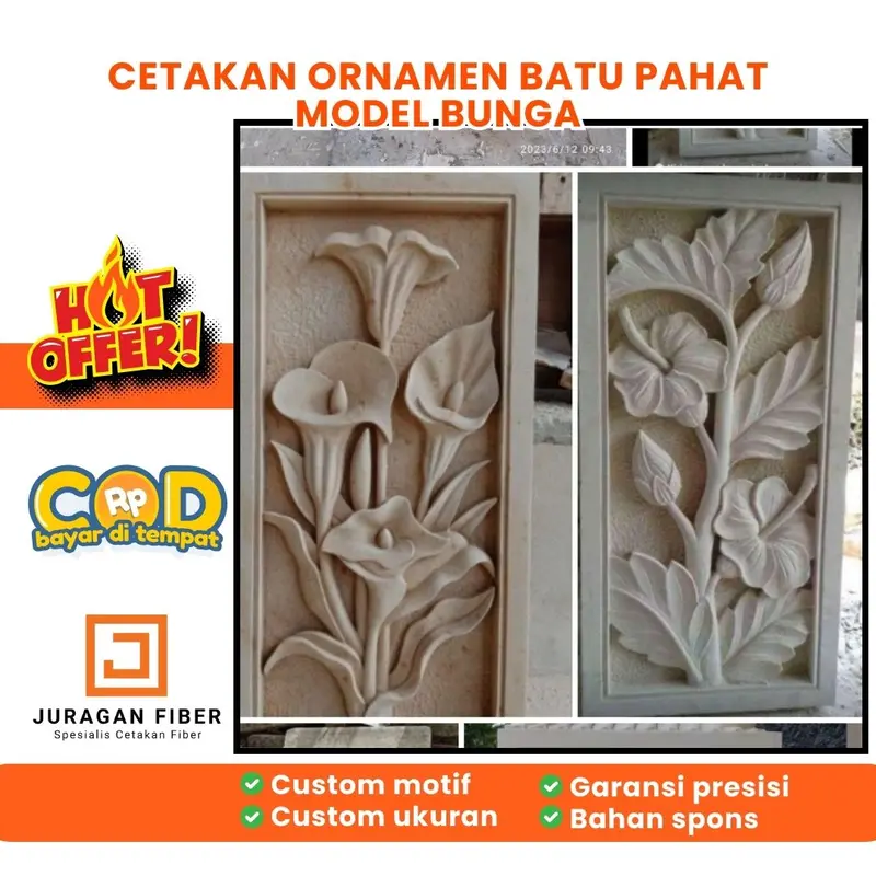 Cetakan batu alam hiasan dinding rumah | Batu alam motif 3