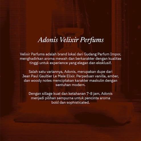 Twenty7 - Decant Parfum Velixir Adonis Unisex Perfume Parfume Fresh Tahan 5