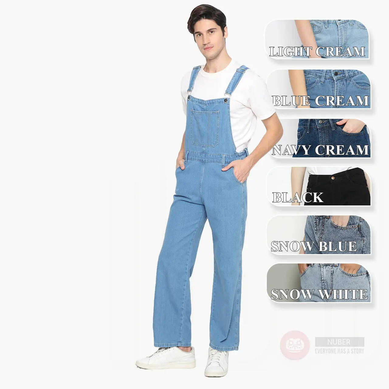 NUBER Jumpsuit Pria Overall Wearpack Jeans B01