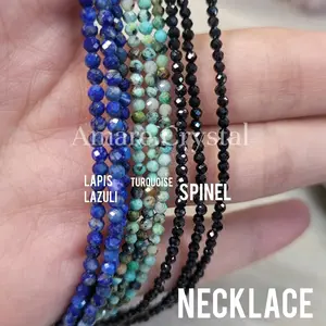 Kalung Crystal Natural Necklace Batu Alam Ruby Amethyst Garnet Peridot Aquamarine Turquoise Lapis Lazuli Spinel