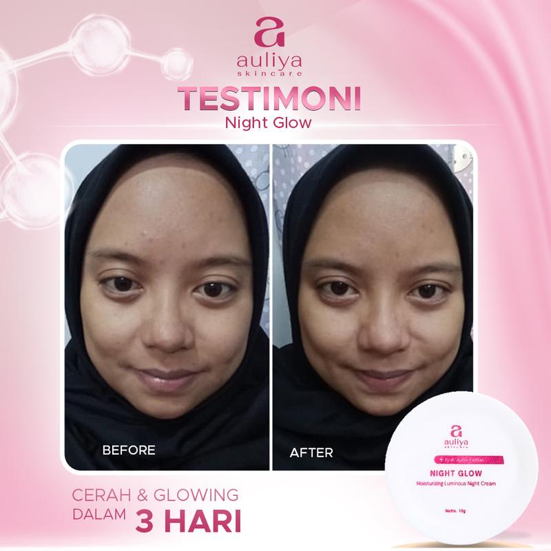 Auliya Skincare Night Glow - Perawatan Wajah Untuk Malam Hari Mampu Mencerahkan Mengurangi Noda Hitam Juga Melembabkan dan Membuat Kulit Tampak Lebih glowing Pencerah Muka Pelembab 2
