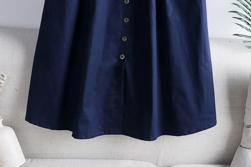 Product Introduction of กระโปรงผ้าฝ้าย3XL เอวสูง ยางยืด กระเป๋าใหญ่ สไตล์เกาหลี แฟชั่น บาง อเนกประสงค์ ผ่ากลาง ยาว M 23