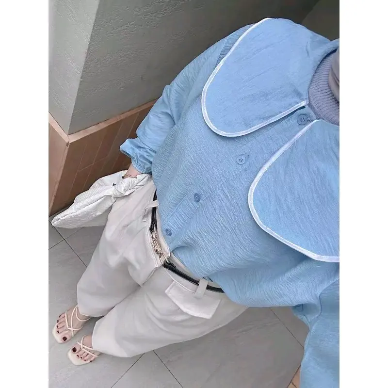 Genie Blouse Wanita Layer List Busui Friendly Polo Linen Premium 3
