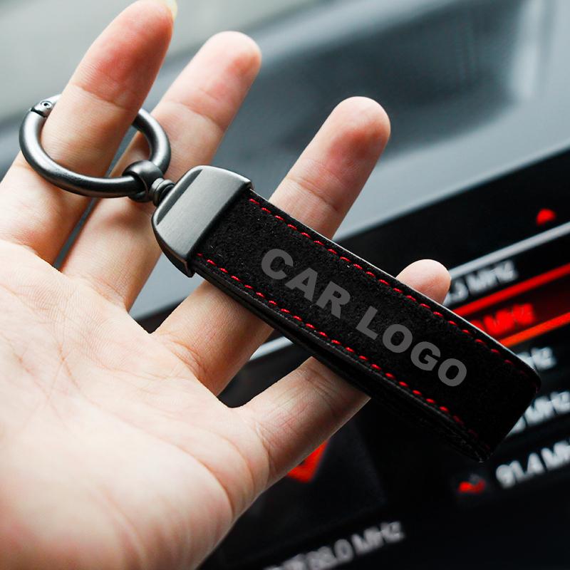 Leather & Alcantara Keychain, Black, Car Logo Key Ring, Gift - TikTok ...
