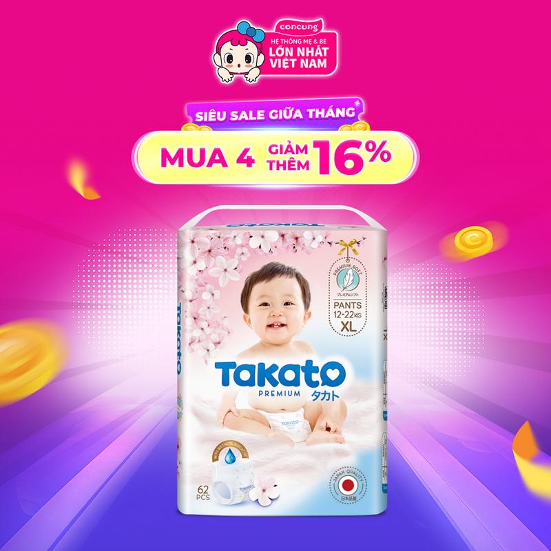 Tã quần Takato siêu mềm mại (XL, 62 miếng)