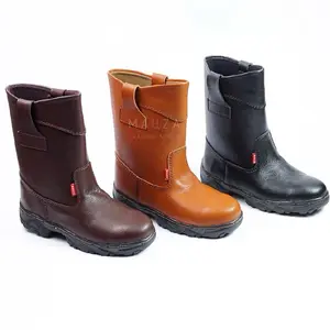 Sepatu safety BOOT proyek- Sepatu kerja Shoes Besi Pria Karet Hitam