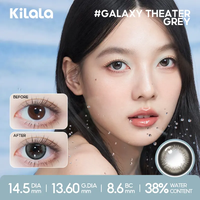 Kilala Lens 1 Ngày 10 chiếc kính áp tròng màu đen nâu xám tím DIA 14.0-14.5mm độ cận 0-7 lens siêu mỏng 0.06 mm nâng cấp thành phần giữ ẩm đeo lâu không mỏi mắt [series Sense Of Lens] 5