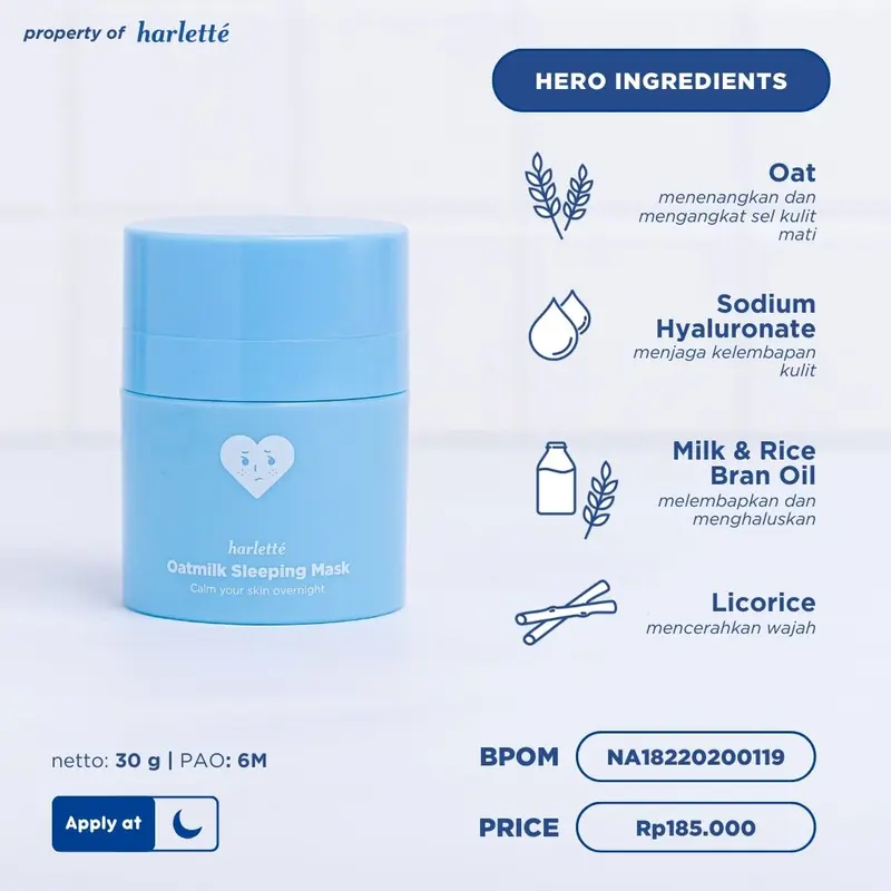 Harlette Oatmilk Bundle | Untuk Kulit Oily, Kombinasi, dan Acne Prone, Mencerahkan, Skincare Wajah, Berjerawat 3