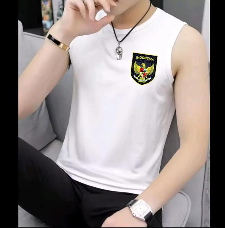 A&T-storee.Singlet pria dewasa logo timnas indonesia kaos tanpa lengan/lekbong pria/kaos dalam pria/tengtop pria 2