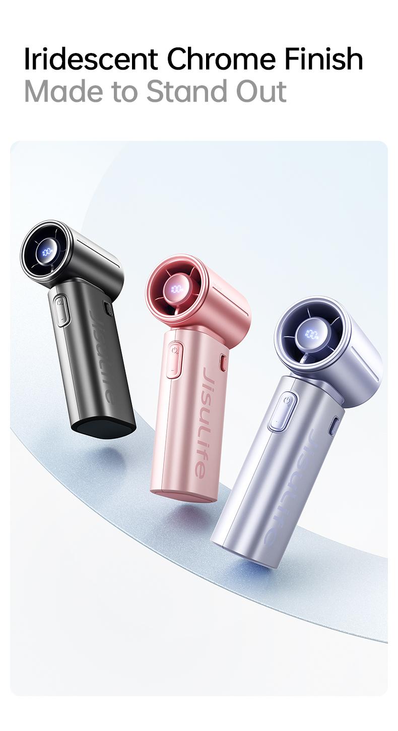 【NEW】Handheld Fan 9S LED Display Mini Portable Jet Fan Rechargeable USB Fans With 5 Gears Strong Wind Suitable For Summer Outdoor Camping