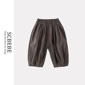 SCBEBE ミニマリスト キッズランタンパンツ - ダークブラウン 日常使いに最適