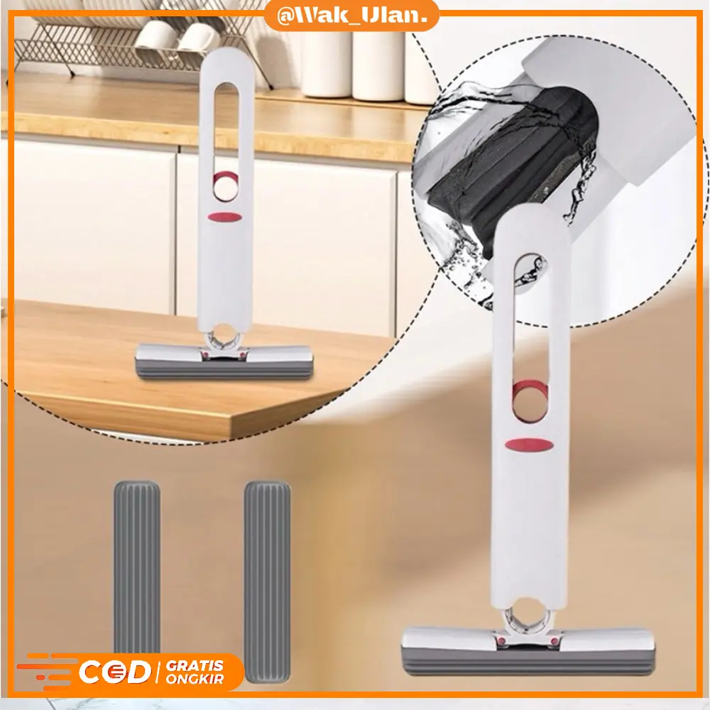 ALAT PEL MINI PORTABLE LIPAT MOP PEMBERSIH RUANGAN / KACA CERMIN MEJA DAPUR CLEANING TOOL SPONS BUSA LIPAT
