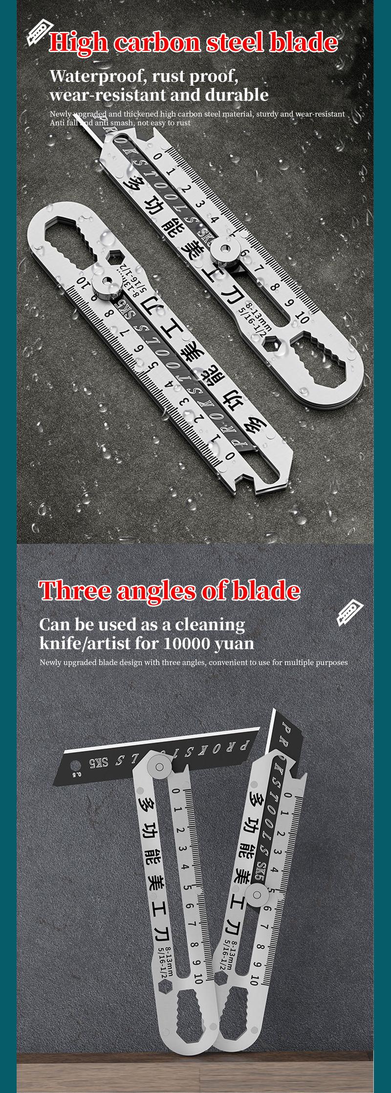 Product Introduction of Dao tiện ích đa chức năng, Mười trong một, Tất cả bằng thép, Dao cắt cấp công nghiệp, Dao cắt giấy dán tường dày hạng nặng, Sắc Bén, Trung Bình 3