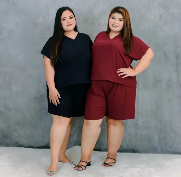 Setelan Baju Wanita Oversize Oneck One set vneck 100 dapat 3 pcs 1