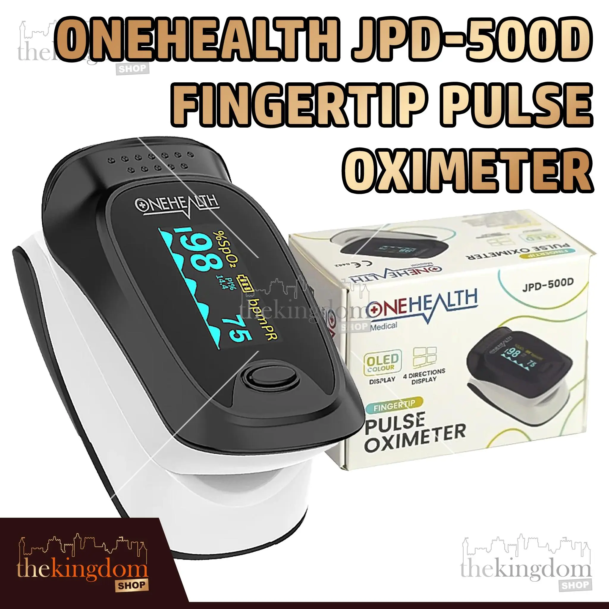 Onehealth JPD-500D Fingertip Pulse Oximeter Oximetry Alat Ukur Cek Saturasi Oksigen Pengukur Oksimeter Oxygen Saturation Meter Oxymeter