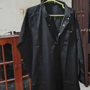 Jubah Pria Muslim Premium Model Kerah Kameja Dengan Variasi kancing Snap Bahan Cotton TOYOBO Tebal Dan Lembut